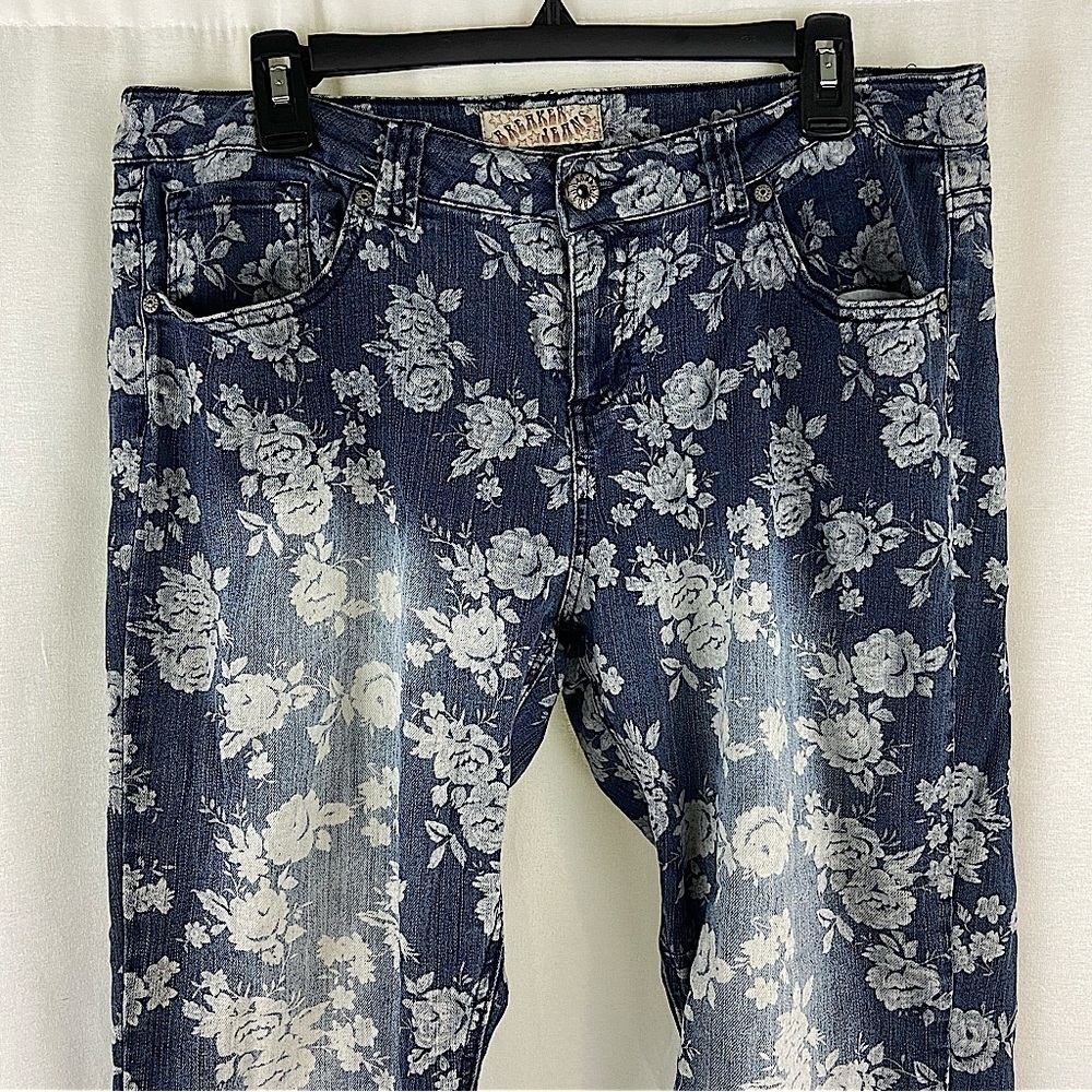 Vintage Y2K Floral Breaker Jeans Junior Size 13